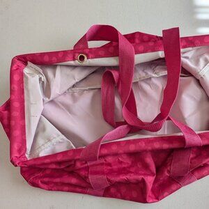 Thirty-one Pink Polka Dot Large Utility Tote Foldable